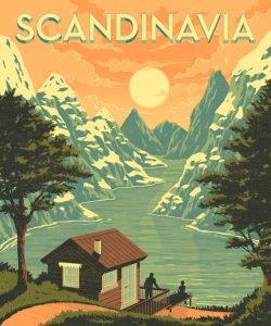 Scandinavia Illustration for the 'Lonely Planet' Magazine Book Cover