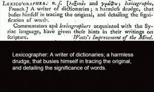 Johnson's Lexicographer Definition